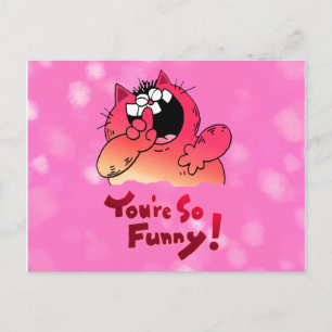 Funny Cartoon Cat   Silly Cartoon Cat Postcard
