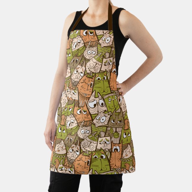 Funny Cartoon Cats Apron (Insitu)