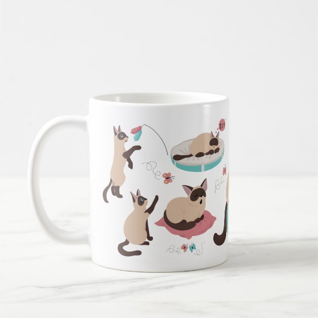 Funny cartoon cats coffee mug (Left)