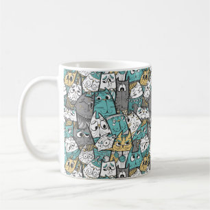 Funny Cartoon Cats Coffee Mug