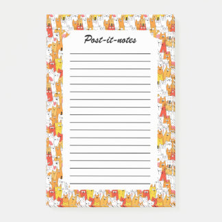 Funny Cartoon Cats Group Doodle Post-it Notes