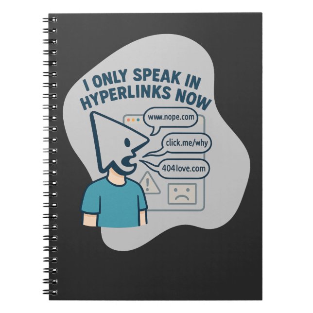 Funny cartoon character with mouse cursor head  notebook (Front)