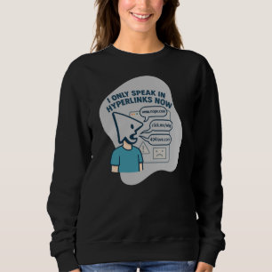 Funny cartoon character with mouse cursor head  sweatshirt