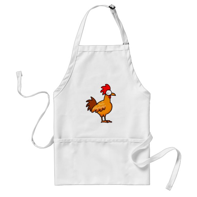 Funny Cartoon Chicken Illustration Standard Apron (Front)