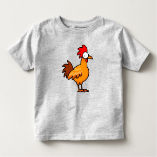 Funny Cartoon Chicken Illustration Toddler T-Shirt