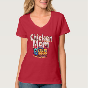 Funny Cartoon Chicks   Chicken Mum Personalised T-Shirt