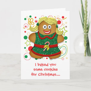 Funny Cartoon Cookie Christmas Xmas Holiday Card