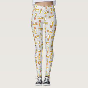 Funny Cartoon Corgi Pattern Leggings