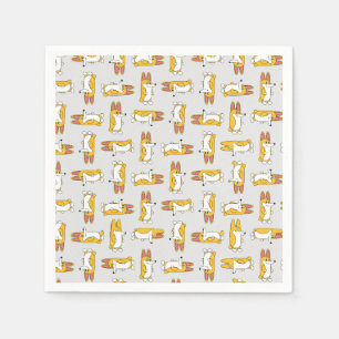 Funny Cartoon Corgi Pattern Napkin