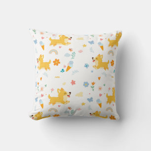 funny cartoon corgis dogs cushion