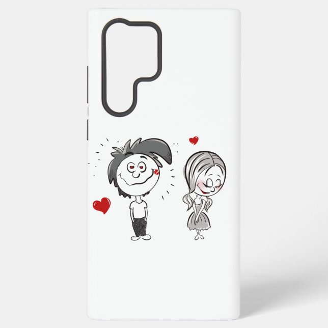 Funny Cartoon Couple  Samsung Galaxy S22 Ultra Case (Back)