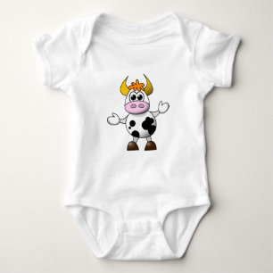 Funny Cartoon Cow Baby Bodysuit