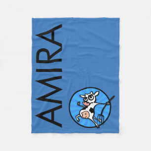 FUNNY CARTOON COW FLEECE BLANKET