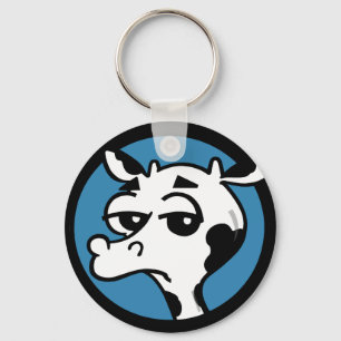 FUNNY CARTOON COW ROUND KEY CHAIN