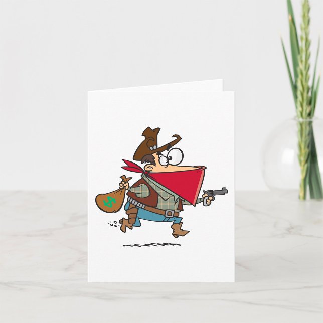 Funny Cartoon Cowboy Bandit Robber Card (Creator Uploaded)