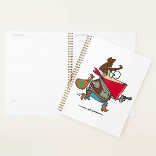 Funny Cartoon Cowboy Bandit Robber Planner