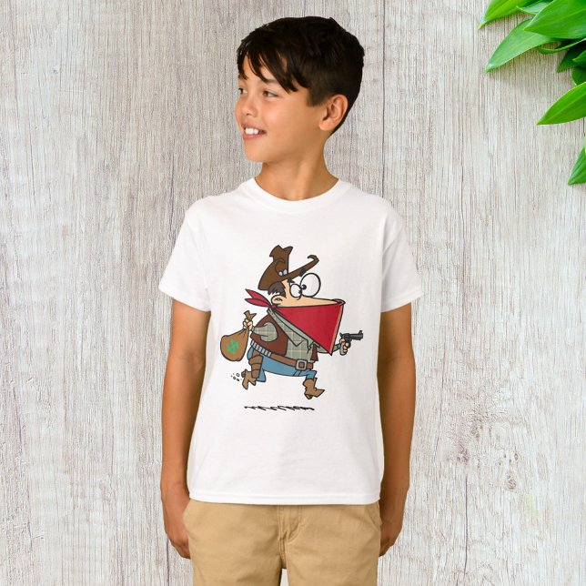 Funny Cartoon Cowboy Bandit Robber T-Shirt (Creator Uploaded)