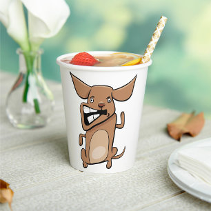 Funny Cartoon Crazy Dog Hilarious Cute Pet Paper Cups