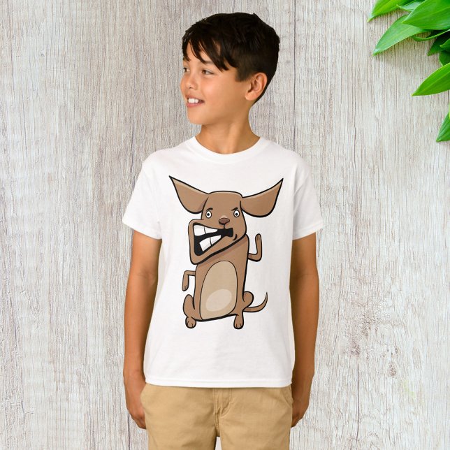 Funny Cartoon Crazy Dog Hilarious Cute Pet  T-Shirt (Creator Uploaded)