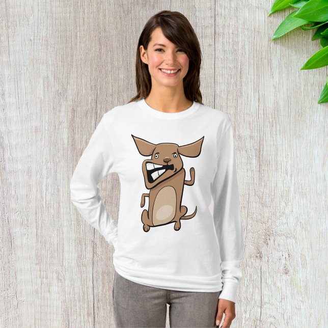 Funny Cartoon Crazy Dog Hilarious Cute Pet  T-Shirt (Creator Uploaded)