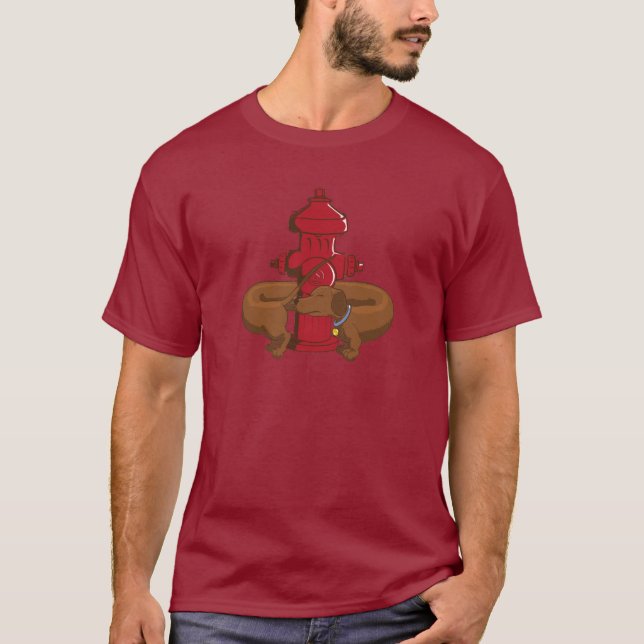 Funny Cartoon Dachshund T-Shirt (Front)