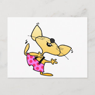 Funny Cartoon Dancing Rat Postcard