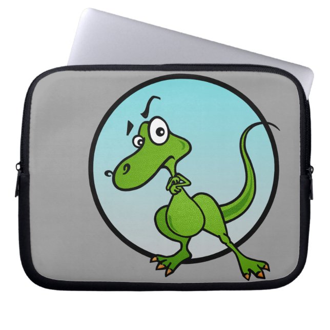 FUNNY CARTOON DINOSAUR LAPTOP SLEEVE (Front)