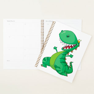 Funny Cartoon Dinosaur Roaring T-Rex Planner