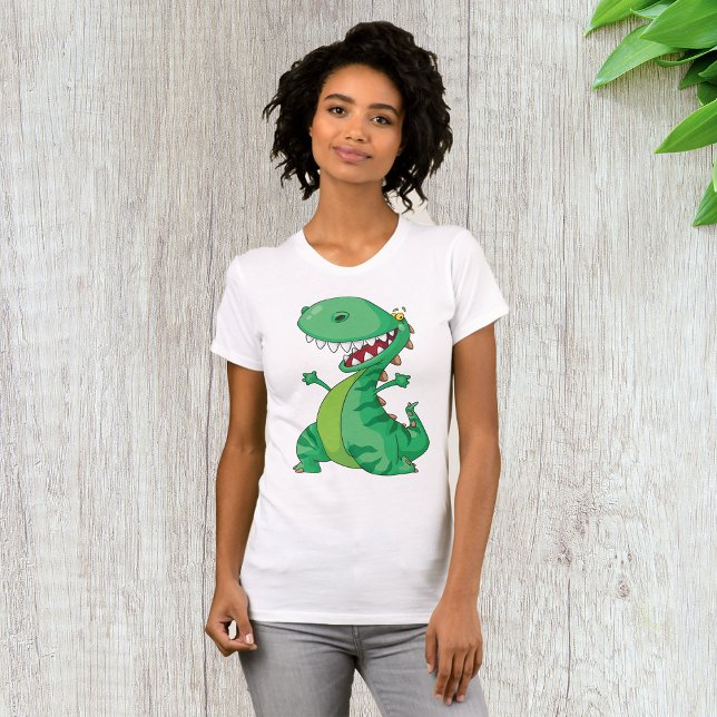 Funny Cartoon Dinosaur Roaring T-Rex T-Shirt (Creator Uploaded)