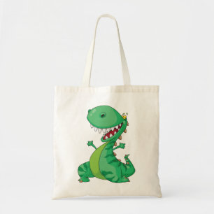 Funny Cartoon Dinosaur Roaring T-Rex Tote Bag