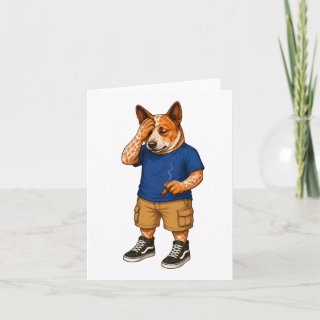 Funny Cartoon Dog Art Card (Front)