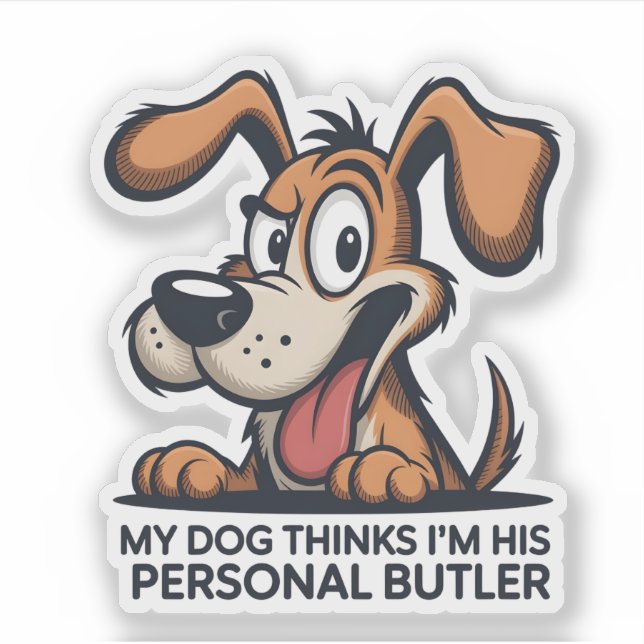 Funny Cartoon Dog Butler Quote (Front)