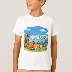 Funny Cartoon Dog, Cat, and Mouse T-Shirt