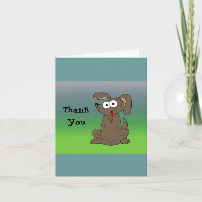 Funny Cartoon Dog Thank You (Front)