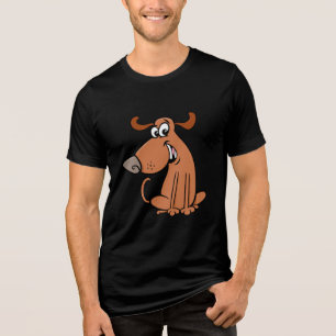 Funny Cartoon Dog Tri-Blend Shirt