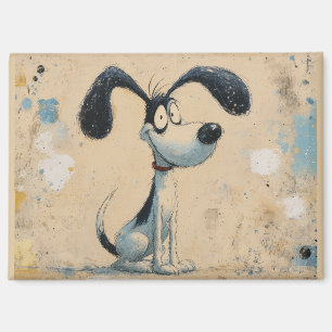 Funny Cartoon Dog – Whimsical Cute Dog Art Magnet