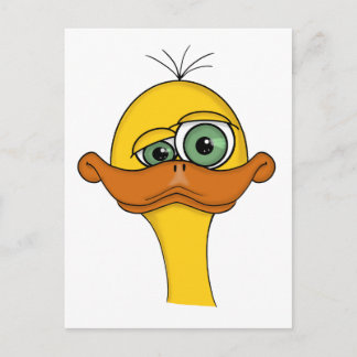 Funny Cartoon Duck Announcement Postcard