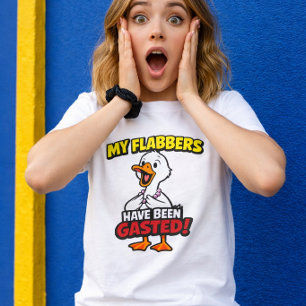Funny Cartoon Duck ‘My Flabbers Have Been Gasted’ T-Shirt