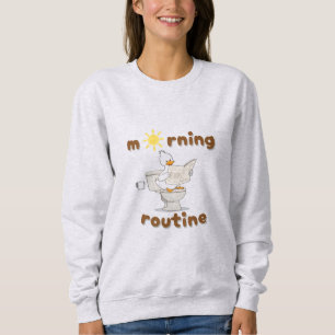 Funny Cartoon Duck Reading Newspaper Sweatshirt
