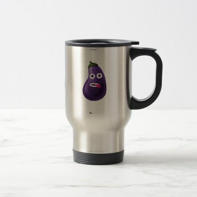 Funny Cartoon Eggplant Travel Mug (Right)