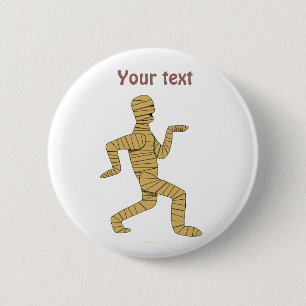 Funny Cartoon Egyptian Mummy Pyramids Custom 6 Cm Round Badge