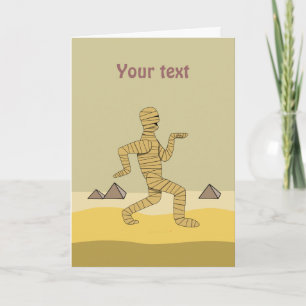Funny Cartoon Egyptian Mummy Pyramids Custom Card