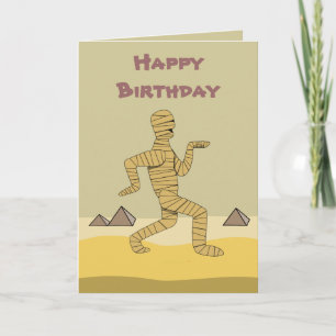 Funny Cartoon Egyptian Mummy Pyramids Custom Card