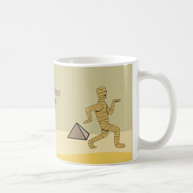 Funny Cartoon Egyptian Mummy Pyramids Custom Coffee Mug (Right)