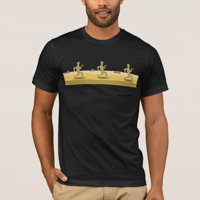 Funny Cartoon Egyptian Mummy Pyramids Custom Tee (Front)