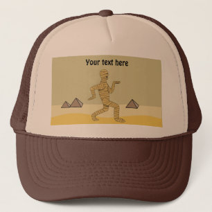 Funny Cartoon Egyptian Mummy Pyramids Custom Trucker Hat