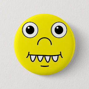 Funny Cartoon face 6 Cm Round Badge
