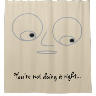 Funny Cartoon Face with Huge Eyes Shower Curtain