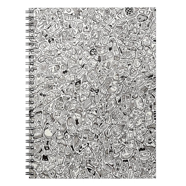 Funny Cartoon Faces Drawing Notebook (Front)