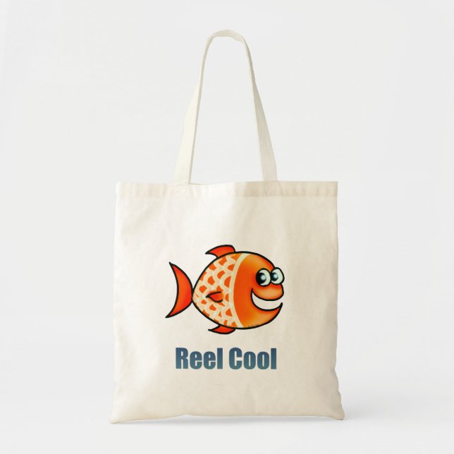 Funny Cartoon Fish Ocean Pun Tote Bag (Front)